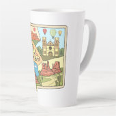 ニューメキシコ州マップヴィンテージアルバカーキラスベガス カフェラテマグ (右アングル)