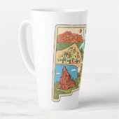 ニューメキシコ州マップヴィンテージアルバカーキラスベガス カフェラテマグ (左アングル)