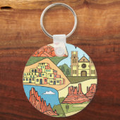 ニューメキシコ州マップヴィンテージアルバカーキラスベガス キーホルダー (正面)