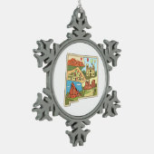 ニューメキシコ州マップヴィンテージアルバカーキラスベガス スノーフレークピューターオーナメント (左)