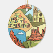 ニューメキシコ州マップヴィンテージアルバカーキラスベガス セラミックオーナメント (左)