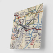 ニューメキシコ州ヴィンテージ図 スクエア壁時計 (傾斜)