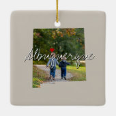 ニューメキシコ州写真の挿入物と町名 セラミックオーナメント (裏面)