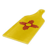 ニューメキシコ州旗とガラス板パドル カッティングボード (角)