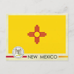 ニューメキシコ州旗と封印 ポストカード
