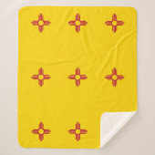 ニューメキシコ州旗と愛国心のあるシェルパ毛布 シェルパブランケット (正面)