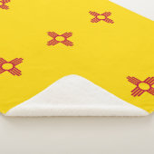 ニューメキシコ州旗と愛国心のあるシェルパ毛布 シェルパブランケット (3/4)