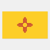 ニューメキシコ州旗のステッカー 長方形シール (正面)