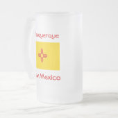 ニューメキシコ州旗の地図シティマグ フロストグラスビールジョッキ (正面左)