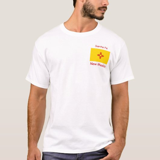 ニューメキシコ州旗の地図シティTシャツ Tシャツ (正面)