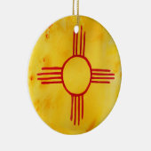 ニューメキシコ州旗の水の色絵画の セラミックオーナメント (右)