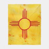 ニューメキシコ州旗の水絵画色(カスタム) フリースブランケット (正面)