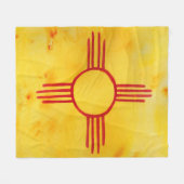 ニューメキシコ州旗の水絵画色(カスタム) フリースブランケット (正面(横))