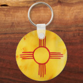 ニューメキシコ州旗の水色 キーホルダー (正面)