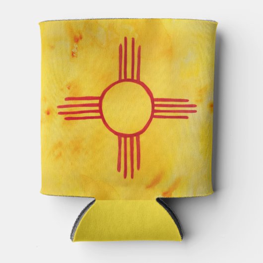 ニューメキシコ州旗の水色 缶クーラー (正面)