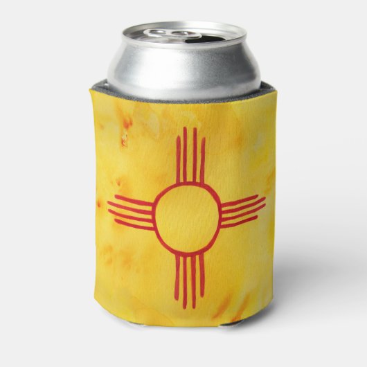 ニューメキシコ州旗の水色 缶クーラー (缶裏面)
