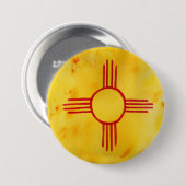 ニューメキシコ州旗の水色 缶バッジ (正面&裏面)