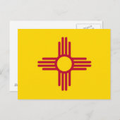 ニューメキシコ州旗を持つハガキ州- USA ポストカード (正面/裏面)