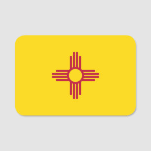 ニューメキシコ州旗を持つ愛国的な名前タグ 名札