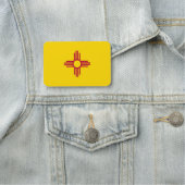 ニューメキシコ州旗を持つ愛国的な名前タグ 名札 (インサイチュ)