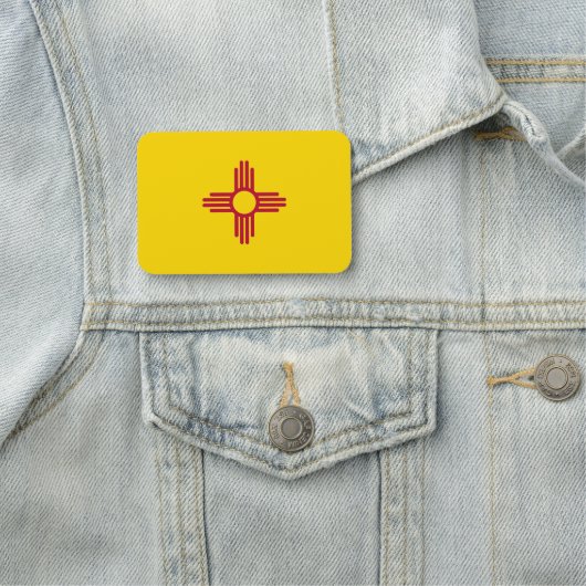 ニューメキシコ州旗を持つ愛国的な名前タグ 名札 (インサイチュ)