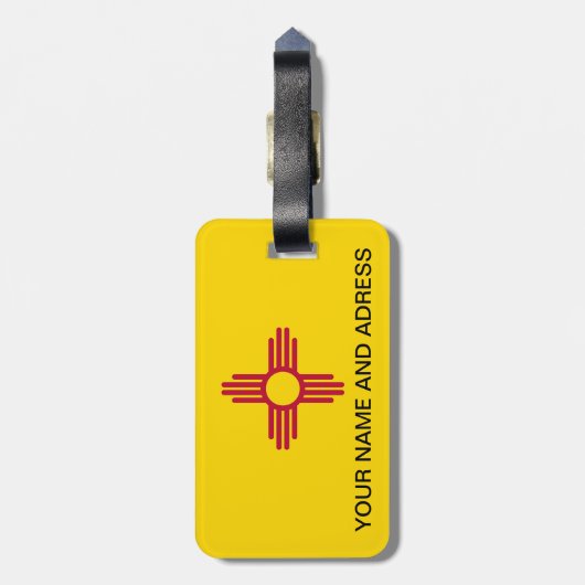 ニューメキシコ州旗を持つ荷物タグ ラゲッジタグ (裏面縦)