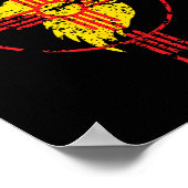 ニューメキシコ州旗エルク狩りツィアシンボルデザイン ポスター (角)