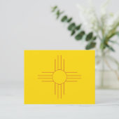 ニューメキシコ州旗ジアの太陽のシンボル ポストカード (スタンド正面)