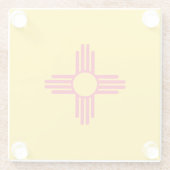 ニューメキシコ州旗デザインデコール ガラスコースター (裏面)