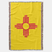 ニューメキシコ州旗デザインデコール スローブランケット (正面縦)