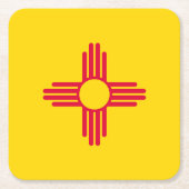 ニューメキシコ州旗デザイン スクエアペーパーコースター (正面)