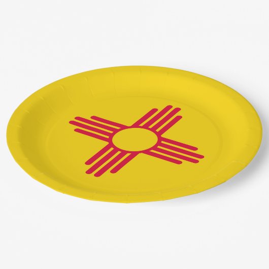 ニューメキシコ州旗デザイン ペーパープレート (アングル)