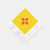 ニューメキシコ州旗デザイン 縁ありカクテルナプキン (角)