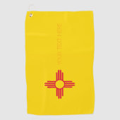 ニューメキシコ州旗デザインAに関するテキスト  ゴルフタオル (正面)