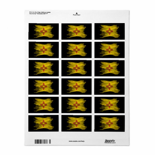 ニューメキシコ州旗ブラシのストローク、ニューメキシコ ラベル (フルシート)