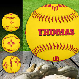 ニューメキシコ州旗モノグラム/野球ボール 野球ボール