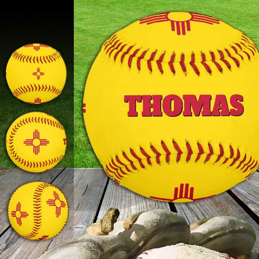 ニューメキシコ州旗モノグラム/野球ボール 野球ボール