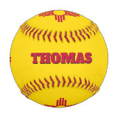 ニューメキシコ州旗モノグラム/野球ボール 野球ボール (正面)