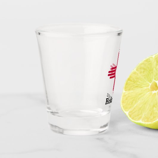 ニューメキシコ州旗 – ジアサンパーソナライズされた ショットグラス (左)