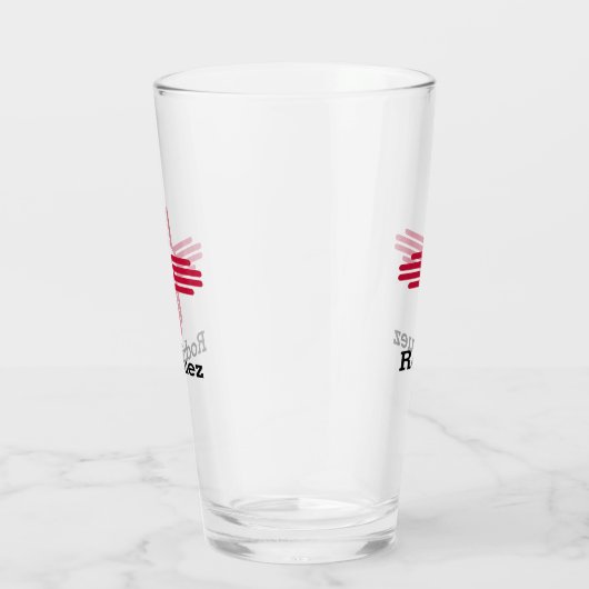 ニューメキシコ州旗 – ジアサンパーソナライズされた タンブラーグラス (右)