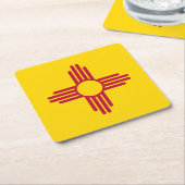 ニューメキシコ州旗 スクエアペーパーコースター (アングル)