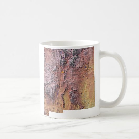 ニューメキシコ州旗+地図マグカップ コーヒーマグカップ (右)