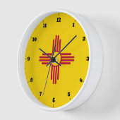 ニューメキシコ州旗 壁時計 (傾斜)