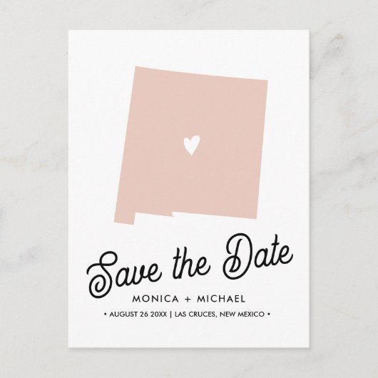 ニューメキシコ州目的地の結婚式任意の色 案内ポストカード (正面)