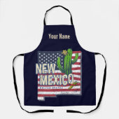 ニューメキシコ州統一された州マップヴィンテージUSA エプロン (正面)