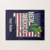 ニューメキシコ州統一された州マップヴィンテージUSA ジグソーパズル (横)