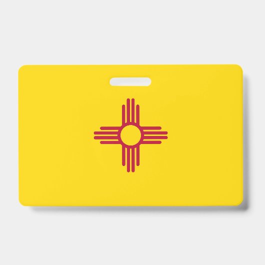 ニューメキシコ州（アメリカ合衆国）の旗が付いた名札 バッジ (正面)