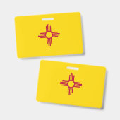 ニューメキシコ州（アメリカ合衆国）の旗が付いた名札 バッジ (正面＆裏面)