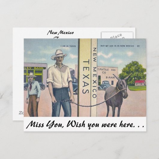 ニューメキシコ州-テキサス州 ポストカード (正面/裏面)