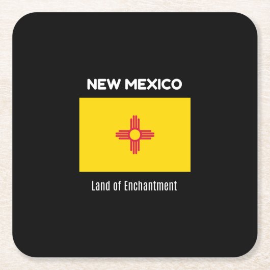ニューメキシコ州、魅惑の地 スクエアペーパーコースター (正面)
